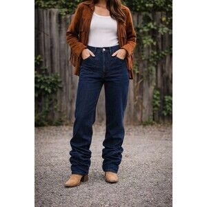 ZBlaze Vintage 1970s High Rise Denim Jeans V-Front Western Disco Size 9/28 X34